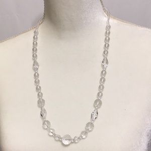GEMS EN VOGUE CLEAR TOPAZ FACETED BEADS NECKLACE